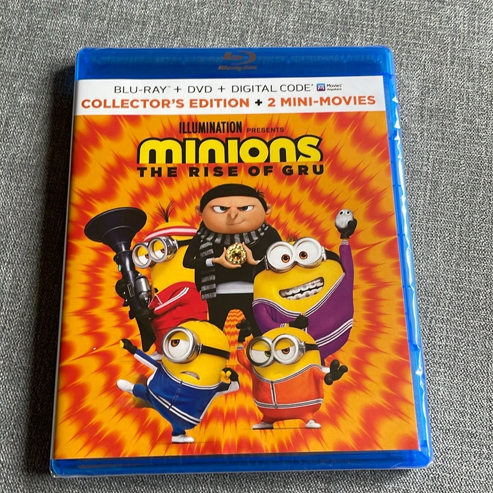 Minions The Rise of Guru Blu Ray + DVD + Digital Code Collectors Edition